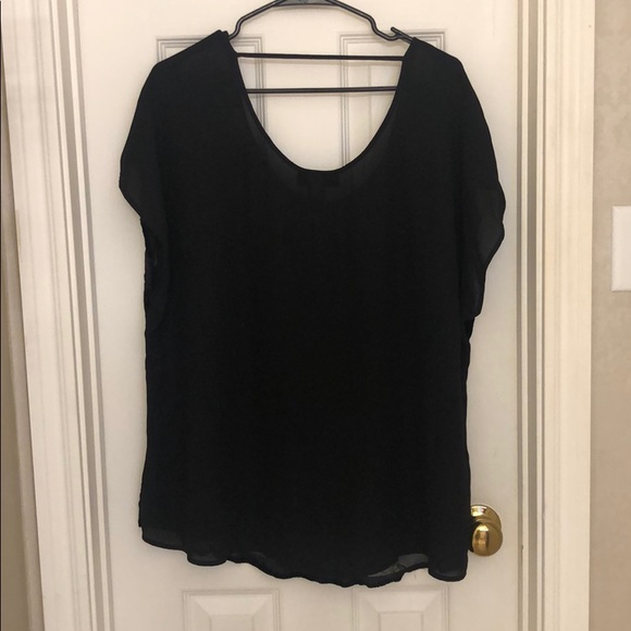 Lane Bryant black top with velvet - Picture 6 of 7